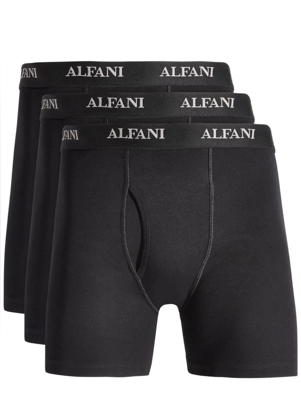 Alfani Men's 4-Pk Moisture-Wicking Cotton Boxer Briefs Deep Black Size M